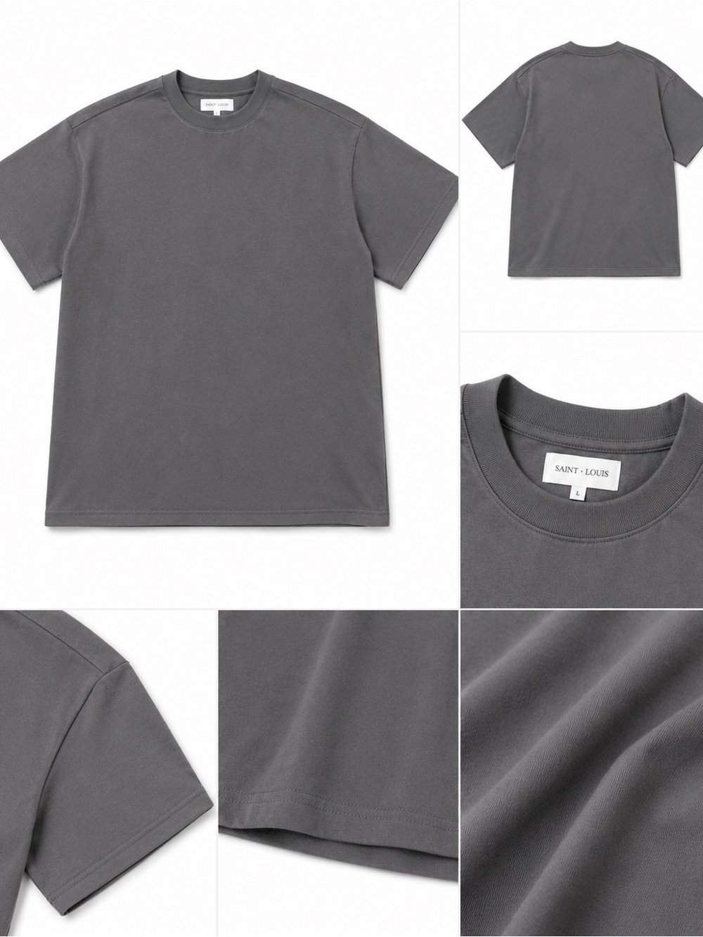 Saint Louis Crystal Men's Short Sleeve Crewneck T-Shirt - Gray